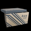 Kép 1/4 - Archiváló konténer karton doboz fedeles 52x35x30cm, külön záródó levehető fedéllel Fornax