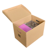 Kép 3/3 - Archiváló konténer karton doboz fedeles 42x31x32cm, felfelé nyíló tetővel (kívül záródó) Bluering® barna