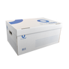 Kép 1/4 - Archiváló konténer karton doboz fedeles 54x36x25cm, felfelé nyíló tetővel Bluering® fehér-kék