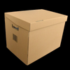 Kép 1/3 - Archiváló konténer karton doboz fedeles 42x31x32cm, felfelé nyíló tetővel (kívül záródó) Bluering® barna