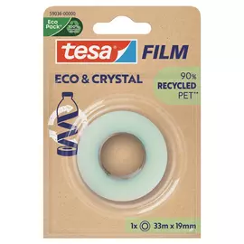 Ragasztószalag 19mmx33m irodai átlátszó újrahasznosított Tesa Eco &amp; Crystal
