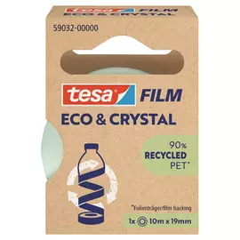 Ragasztószalag 19mmx10m irodai átlátszó újrahasznosított Tesa Eco &amp; Crystal