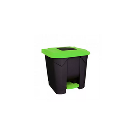Szemetes kuka pedálos műanyag 30 literes fekete/zöld UP200Z