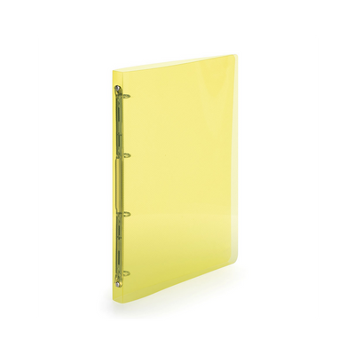 Gyűrűskönyv A4, 4 gyűrűs 2cm gerinc áttetsző PP, Karton P+P Lines sárga