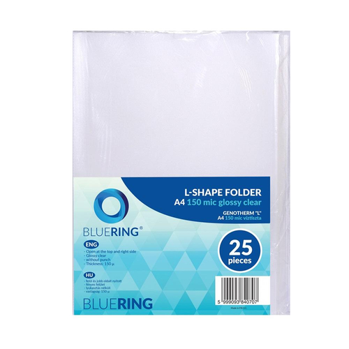 Genotherm `L` A4, 150 micron víztiszta Bluering® 25 db/csomag,