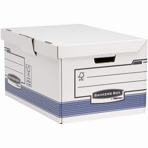 Archiváló konténer csapófedéllel, karton, 310 x 390 x 560 mm.,  Bankers Box System by Fellowes® 2 db/csomag, kék/fehér