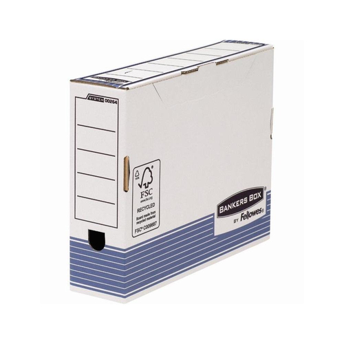 Archiváló doboz 80mm, Fellowes® Bankers Box System, 10 db/csomag, kék