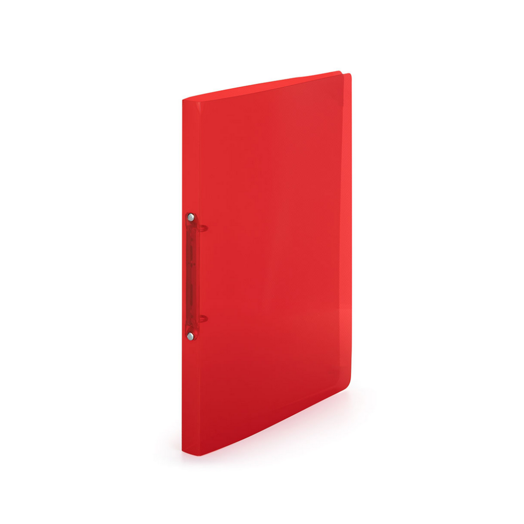 Gyűrűskönyv A4, 2 gyűrűs 2cm gerinc áttetsző PP, Karton P+P Lines piros