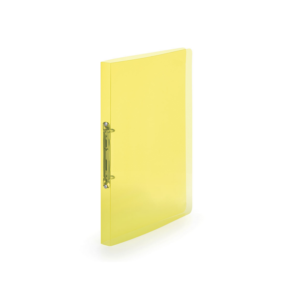 Gyűrűskönyv A4, 2 gyűrűs 2cm gerinc áttetsző PP, Karton P+P Lines sárga