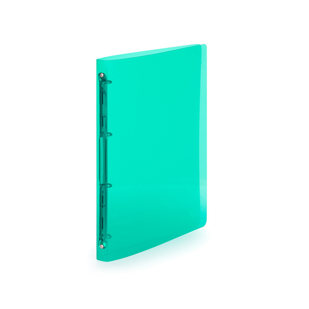 Gyűrűskönyv A4, 4 gyűrűs 2cm gerinc áttetsző PP, Karton P+P Lines zöld