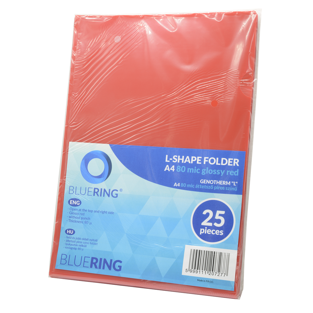 Genotherm `L` A4, 80 micron piros 25 db/csomag, Bluering®,