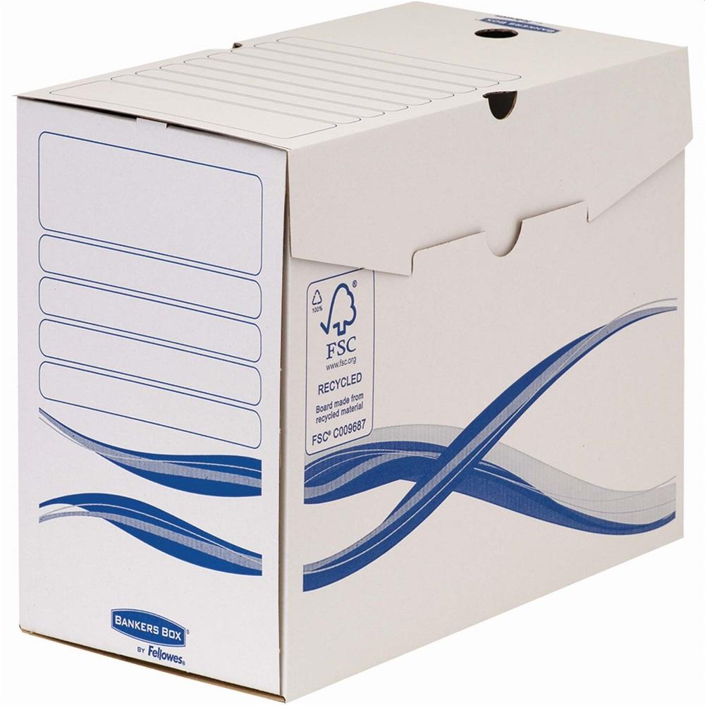 Archiváló doboz A4, 150mm, Fellowes® Bankers Box Basic, 10 db/csomag, kék-fehér